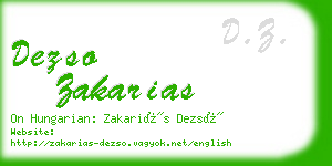 dezso zakarias business card